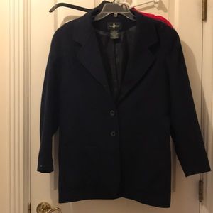 Vintage navy wool blend blazer/ pea coat